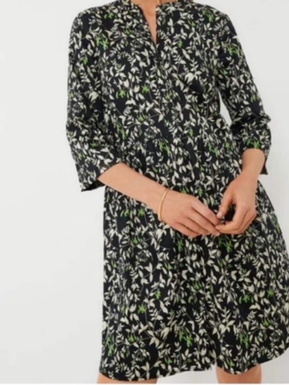 Tuckernuck Verdnt Iris Royal Mini Dress with White & Green Floral Print